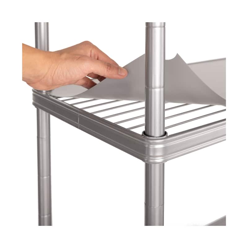 Seville Classics HOME 4-Tier Steel Shelving with Shelf Liners
