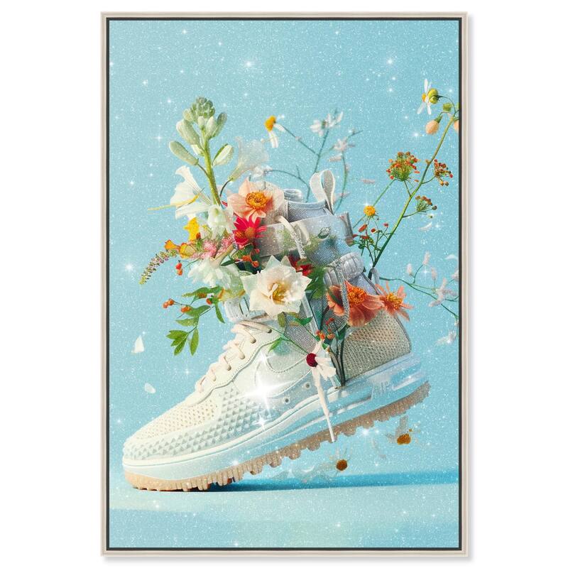 Light Sneaker Bouquet Canvas by Art Remedy - Silver - 16" x 24"