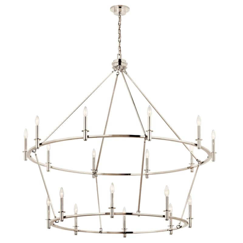 Kichler Lighting Carrick 54.25 in. 18-Light Tiered Chandelier - Polished Nickel - 54.25