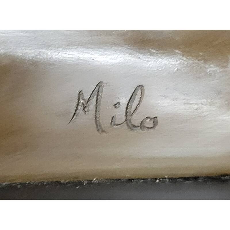 Art Deco Style Leaping Panther Bronze Sculpture On Marble Base