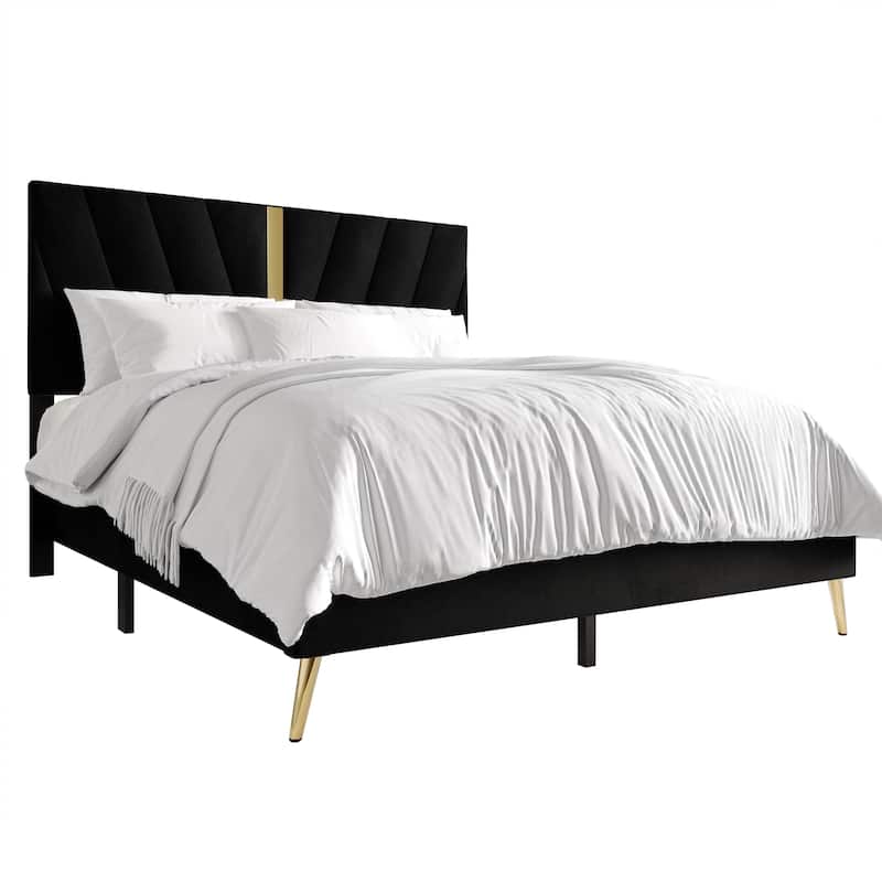 CraftPorch Luxurious Velvet Upholstered Bed