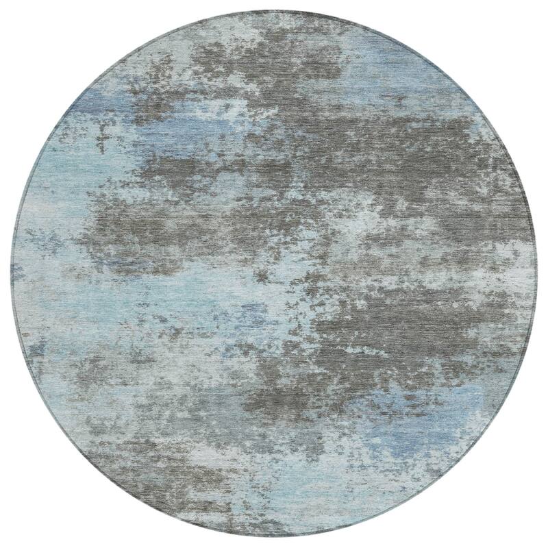 HomeRoots Abstract Transitional Rectangle Outdoor Rug - 8' Round