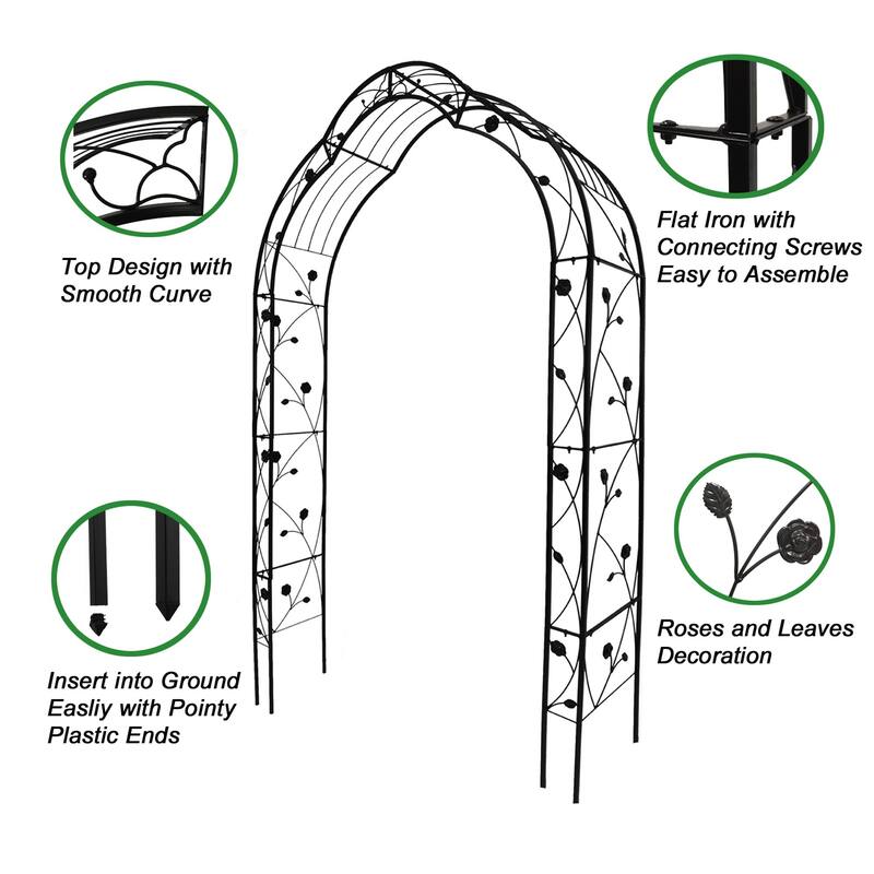 Metal arch trellis suitable for weddings and garden plant climbing