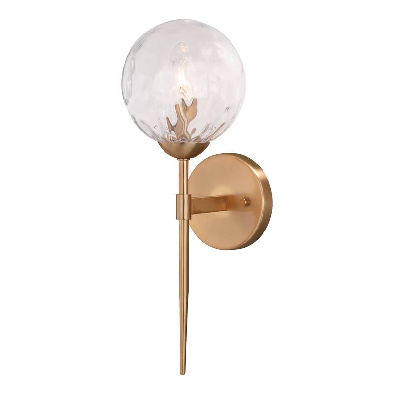 Olson 1 Light Mid-Century Modern Wall Sconce Clear Globe Glass - 6-in. W x 16.5-in. H x 7-in. D