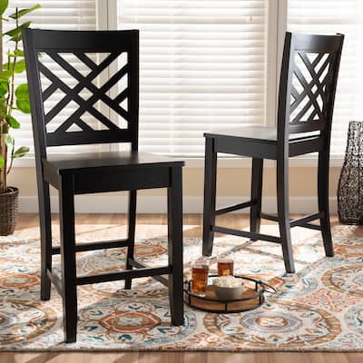 Caron Modern and Contemporary Transitional 2-Piece Counter Stool Set