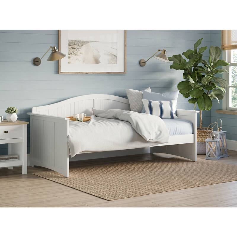 Twin Daybed - White Wood Daybed with Beadboard - Elegant & Durable Furniture - 78"L x 40"D x 34.63"H