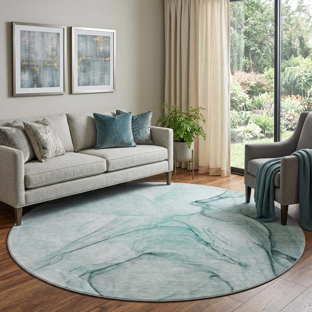 HomeRoots Abstract Transitional Round Area Rug
