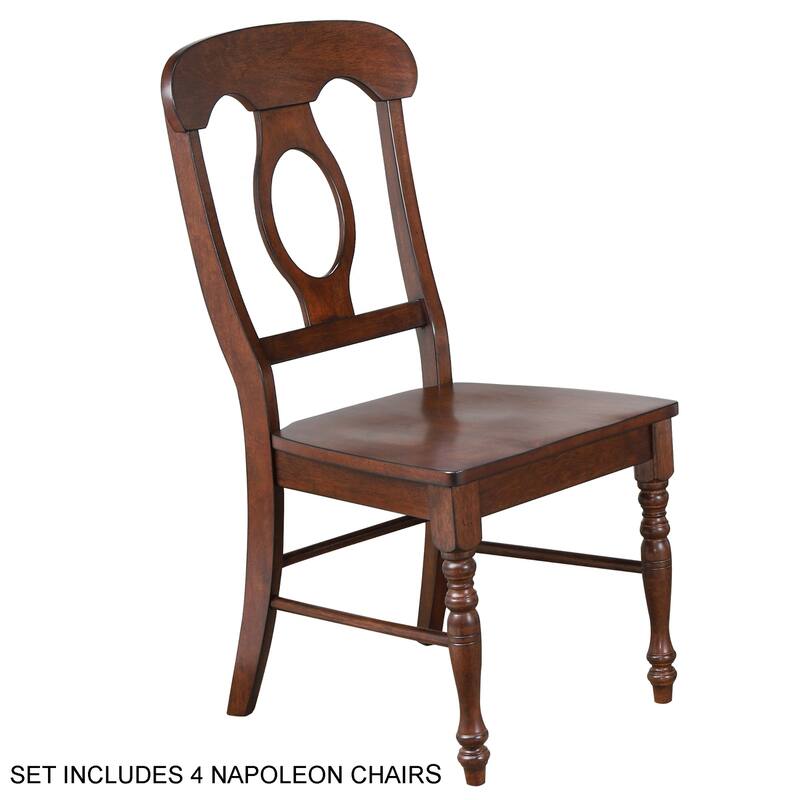 Extendable Dining Set - 5 Piece Rectangular Table & Chairs - 60" Butterfly Leaf - Coastal Style