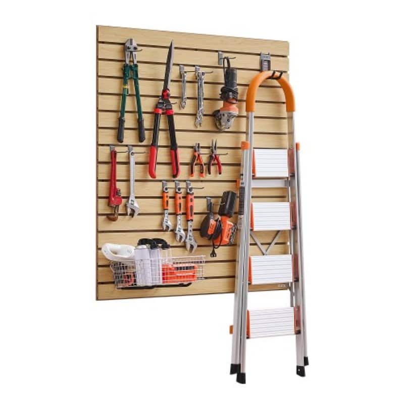 4 x 4 Feet MDF Garage Slat Wall Panel with Modular Design Ideal for Use in Workshops and other Space - 48" x 48" x 0.70"