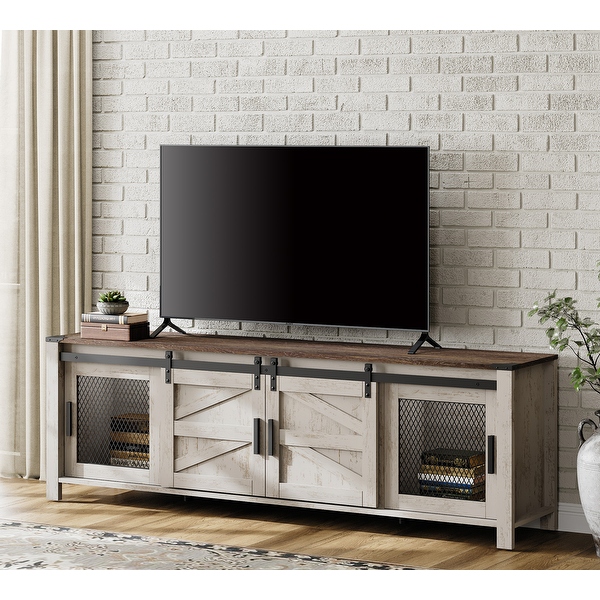 Sliding Barn Door TV Stand Cabinet Entertainment Center for 75 TV On Sale Bed Bath Beyond 38051005