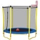preview thumbnail 37 of 37, 5.5Ft Trampoline For Kids - 65" Outdoor & Indoor Mini Toddler Trampoline With Enclosure