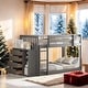 preview thumbnail 36 of 50, Luxury Twin over Twin Bunk Bed with 4 Drawers, 3 Shelves and Built-in Ladder for Maximized Space