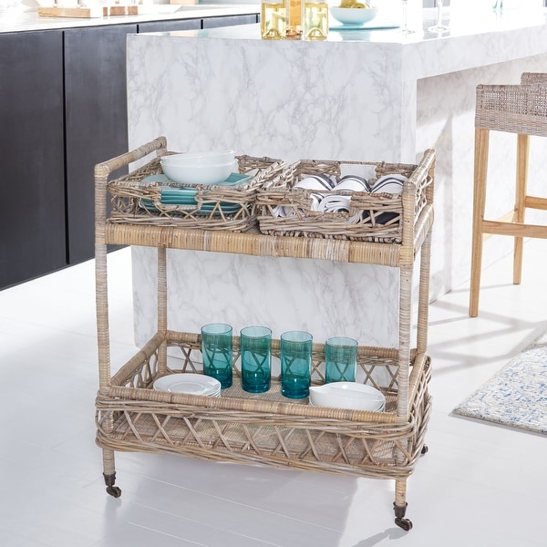 Rattan bar cart bed top bath and beyond