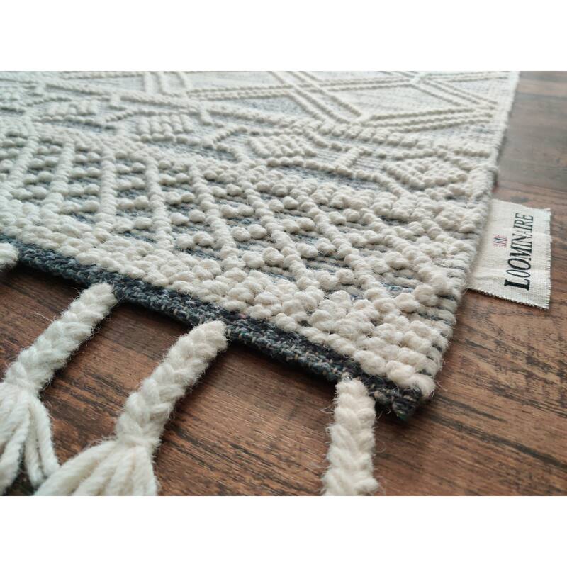 Loominaire Handmade Carpet "Panama" Wool, Cotton Natural Fiber Easy Maintenance Rug