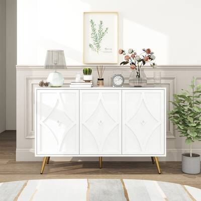 3 Door Storage Cabinet Accent Cabinet with Storage