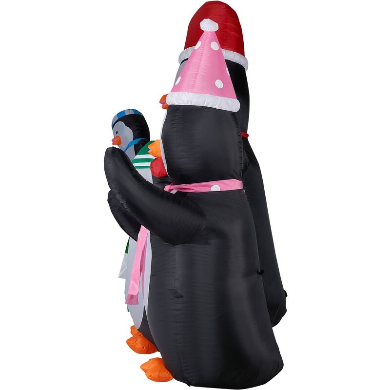 Fraser Hill Farm 10-Ft. Tall Penguin Family, Blow Up Inflatable with Lights and Storage Bag