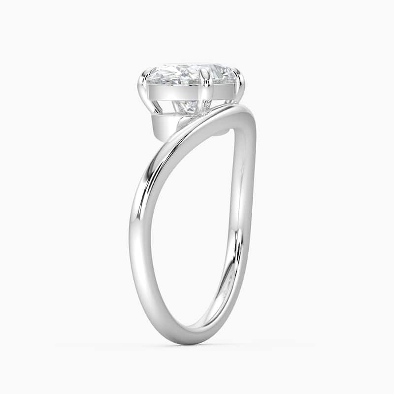 Auriya 14K Gold Lab Grown Diamond Oval Curved Solitaire Engagement Ring 1.00 - 5.00ct. tw. (F-G, VS)