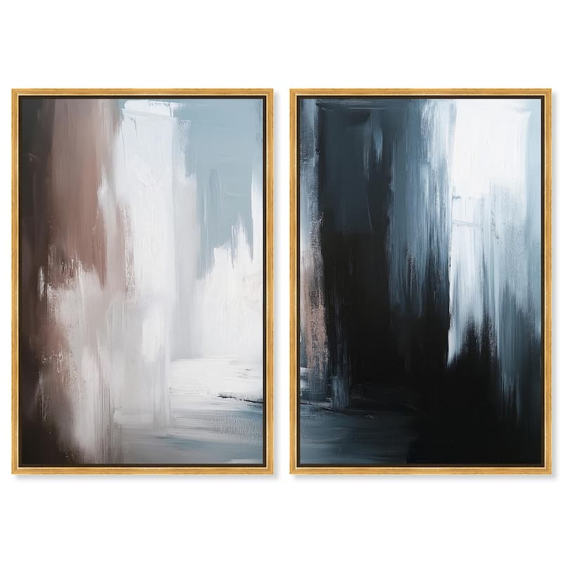 Chiaroscuro Canvas Set of 2 by Art Remedy - 16" x 24" - Gold