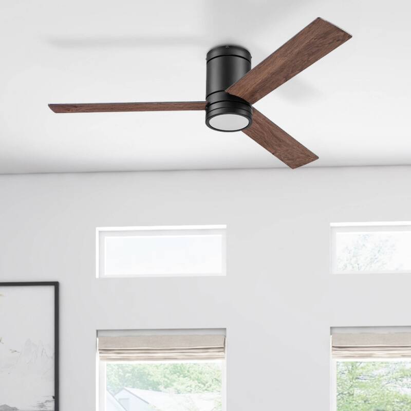 52" Prominence Home Espy Matte Black Indoor LED Ceiling Fan with Light, Remote Control