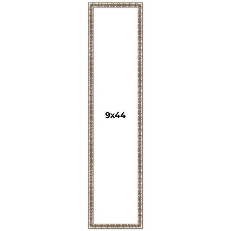9x44 Frame Silver Versailles Ornate Solid Wood Picture Frame | 1 Inch