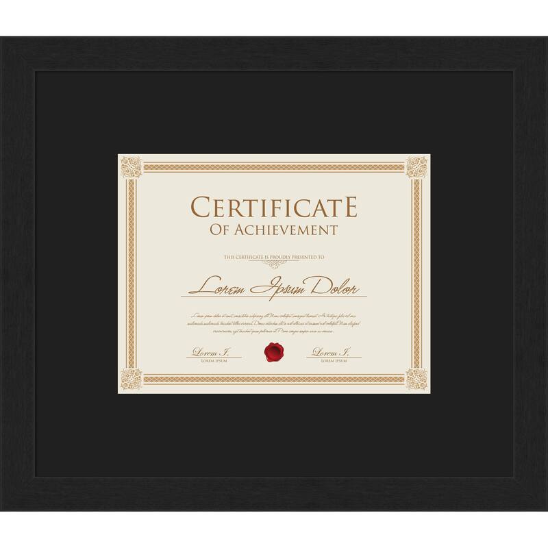 Grace Brushed Gold Narrow Framed Picture Frame, Photo Frame - 17x14.5 Matted Black 11x9 - Grace Brushed Metallic Black Narrow