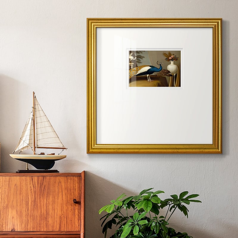 Golden Peacock vPremium Framed Print