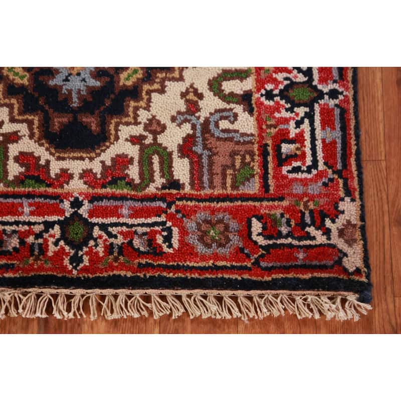 Navy Blue Heriz Serapi Foyer Rug Hand-Knotted Bedroom Wool Carpet - 2'0" x 3'0"