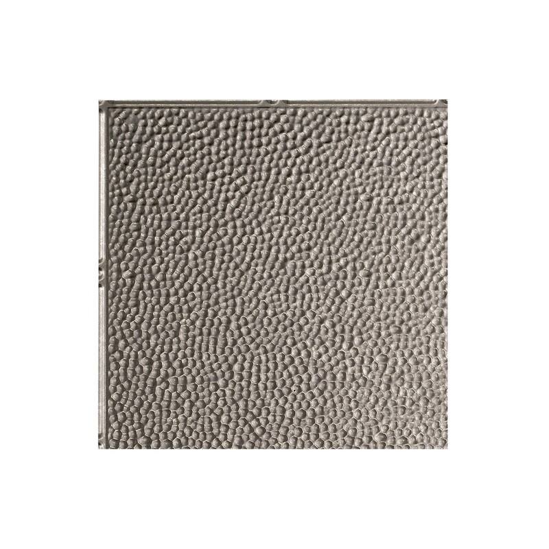 FASÄDE Border Fill Decorative Vinyl 2ft x 2ft Lay in Ceiling Panel in Galvanized Steel (5 Pack) - 12in x 12in Sample - Galvanized Steel