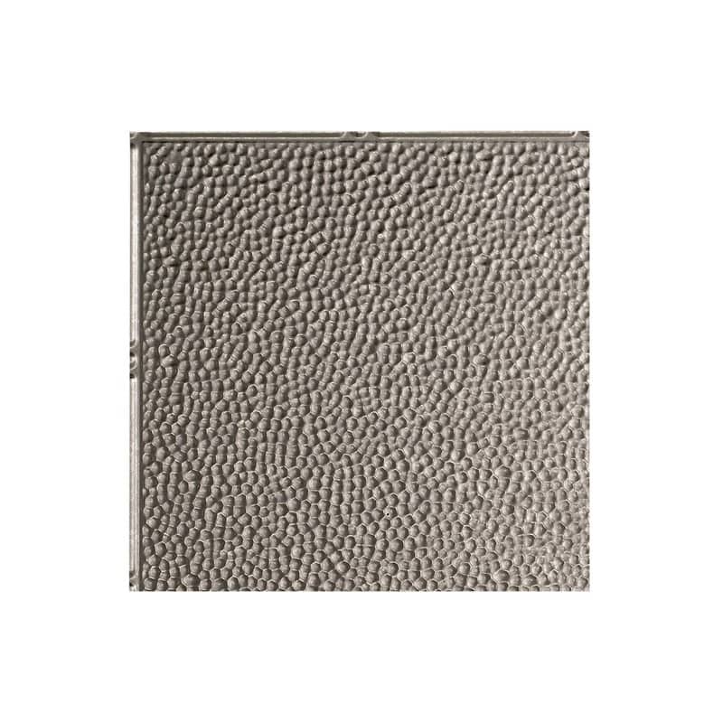 FASÄDE Border Fill Decorative Vinyl 2ft x 4ft Glue Up Ceiling Panel in Galvanized Steel (5 Pack) - 12in x 12in Sample - Galvanized Steel