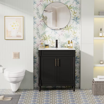 24"/30"/36" Retro Bathroom Vanity W/ Drop in Sink Combo Cabinet Set
