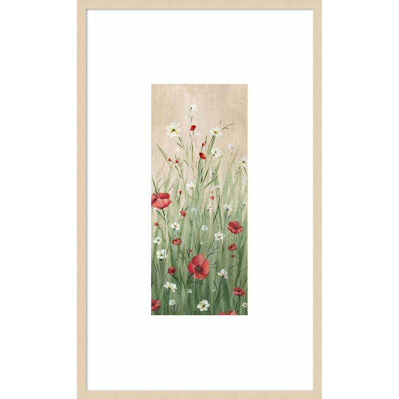 Wildflowers in Gentle Breeze No. 2 by Alex Black Wood Framed Wall Art Print