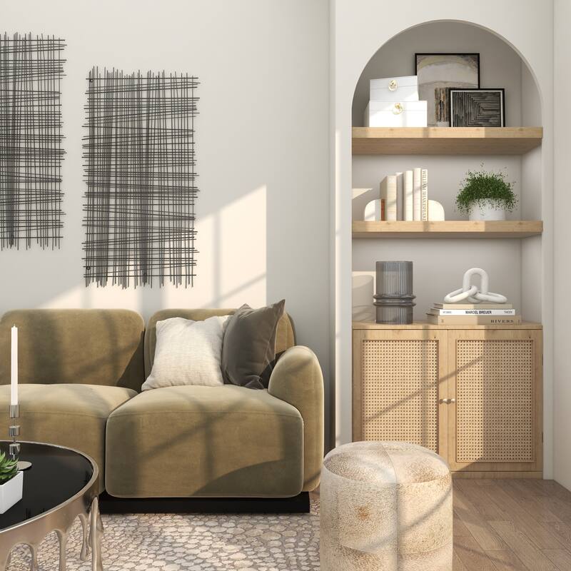 Gray Glass Wide Ribbed Candle Holder with Fluted Center