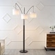 preview thumbnail 3 of 8, Sylva 78.5" 3-Light Mid-Century Modern Head-Adjustable Iron LED Arc Floor Lamp, Oil Rubbed Bronze by JONATHAN Y