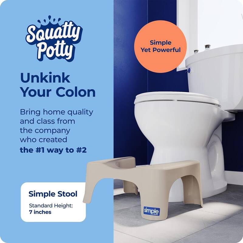 Squatty Potty Simple Toilet Stool, Taupe 7 Inch - Ergonomic Bathroom Accessory for Natural Squatting Posture