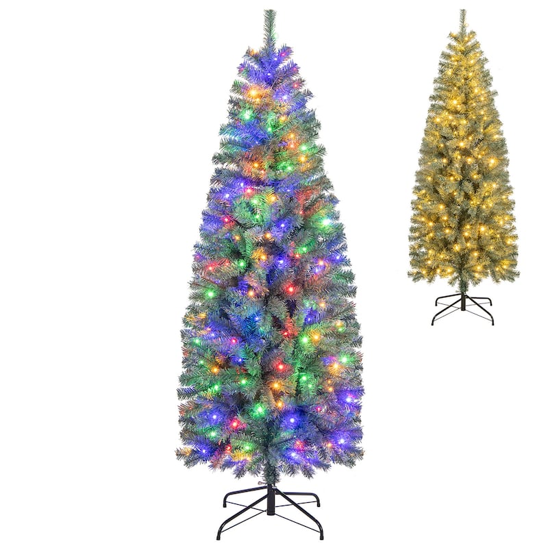 Gymax 6.5/7.5 FT Artificial Xmas Tree w/ 556/724 Branch Tips 200/250 - See Details - 6.5 Foot