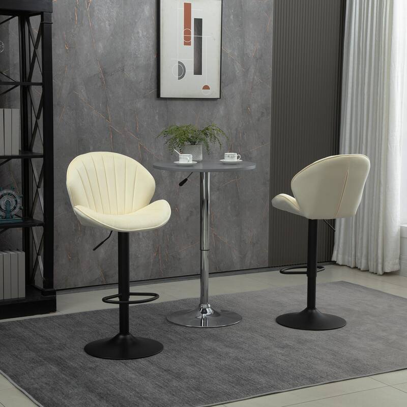 Bar Stools Set of 2 - Adjustable Barstools with Back and Footrest, Counter Height Bar Chairs for Kitchen