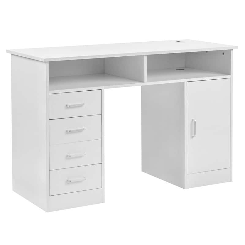 Manicure Table Computer Desk with 4 Drawers 1 Cabinet