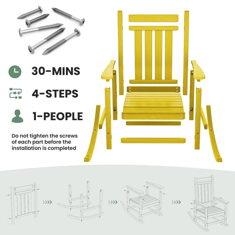 HDPE Outdoor Patio Rocking Plastic Adirondack Chair