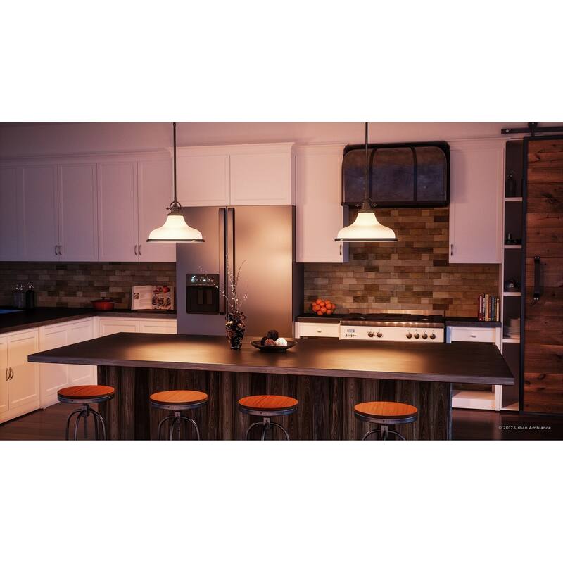 Luxury Industrial Pendant Light, 11.5"H x 13.5"W, with Americana Style, Nostalgic Design, Parisian Bronze Finish
