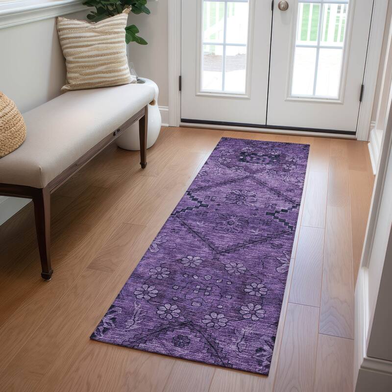 Machine Washable Indoor/ Outdoor Chantille Boho Global Rug
