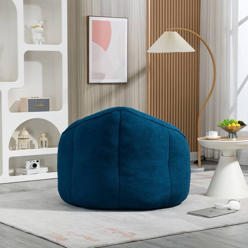 Compressed Foam Bean Bag Chair with Footrest - Plush Lounger for Modern Living Spaces