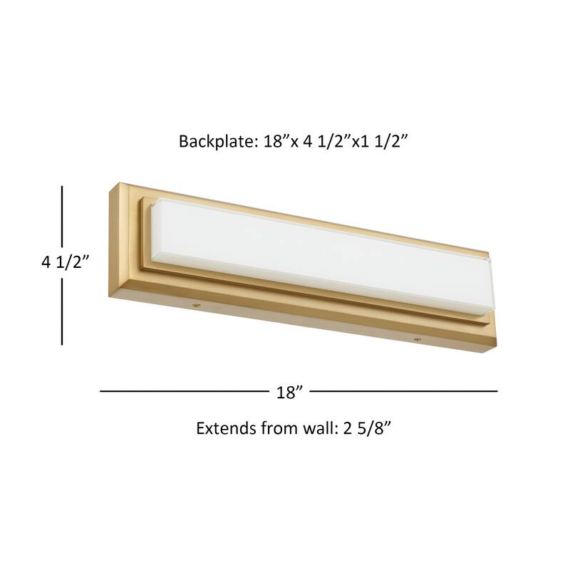 Purity 18" Antique Brass LED Bathroom Vanity Light