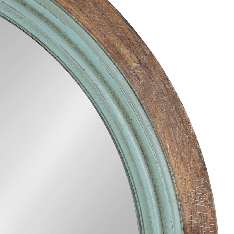 Kate and Laurel Palmer Wood Round Wall Mirror - 26" Diameter