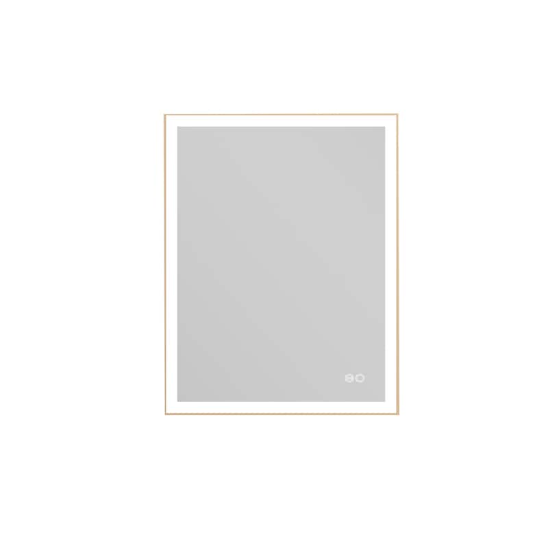 Wall Mounted Bathroom Framed LED Mirror With Dimmable Light Touch Sensor And Memory Function, Anti- Fog