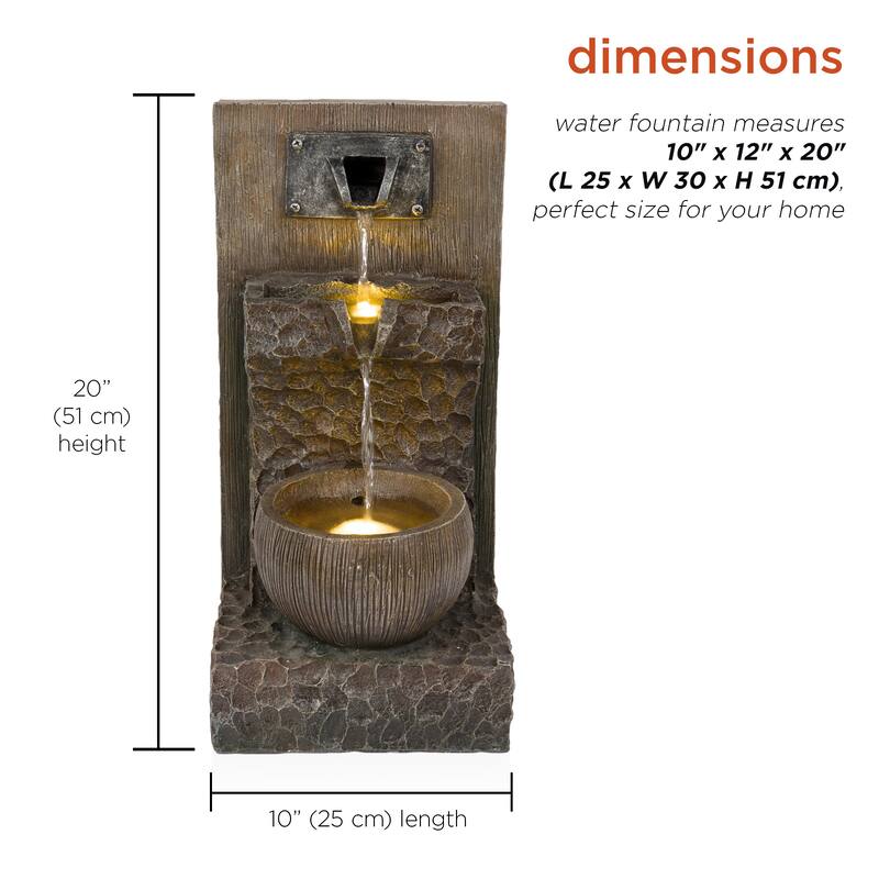 3-Tier Cascading Fountain with Warm White LED Lights