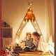 preview thumbnail 4 of 6, Toddler Teepee with Padded Mat and Lights, Kids Tents Cotton Teepee