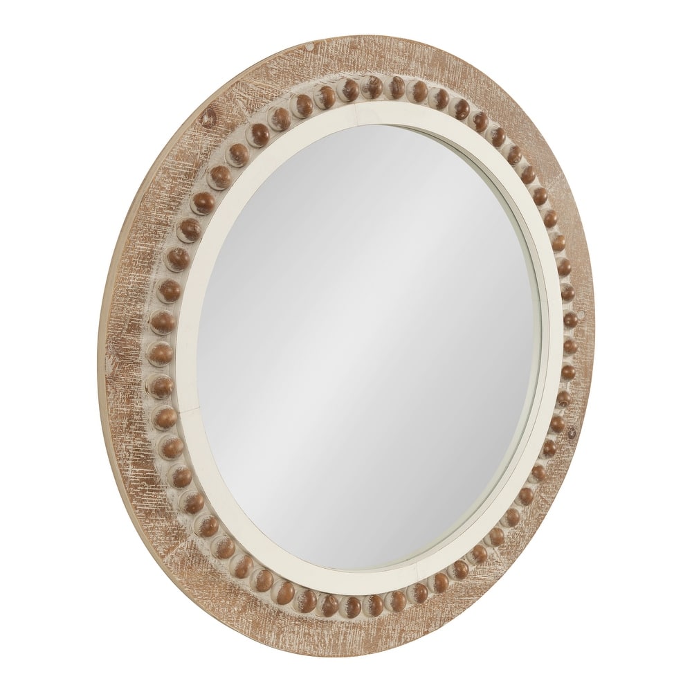 Kate and Laurel Maddigan Wood Framed Wall Mirror - 28" Diameter