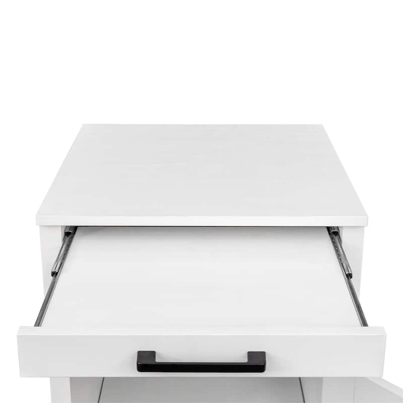 Anmytek Black Bar Cabinet with Drawers and Adjustable Shelf Modern Home Bar Storage