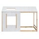 preview thumbnail 8 of 8, Modern Twin Size House Platform Kids Bed with Roof and Window, White+Natural