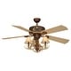 preview thumbnail 10 of 9, Log Cabin 52 in. Weathered Patina Rustic Ceiling Fan with Reversible Washed Oak-Pine Blades, Pull Chain, Light Kit Adaptable